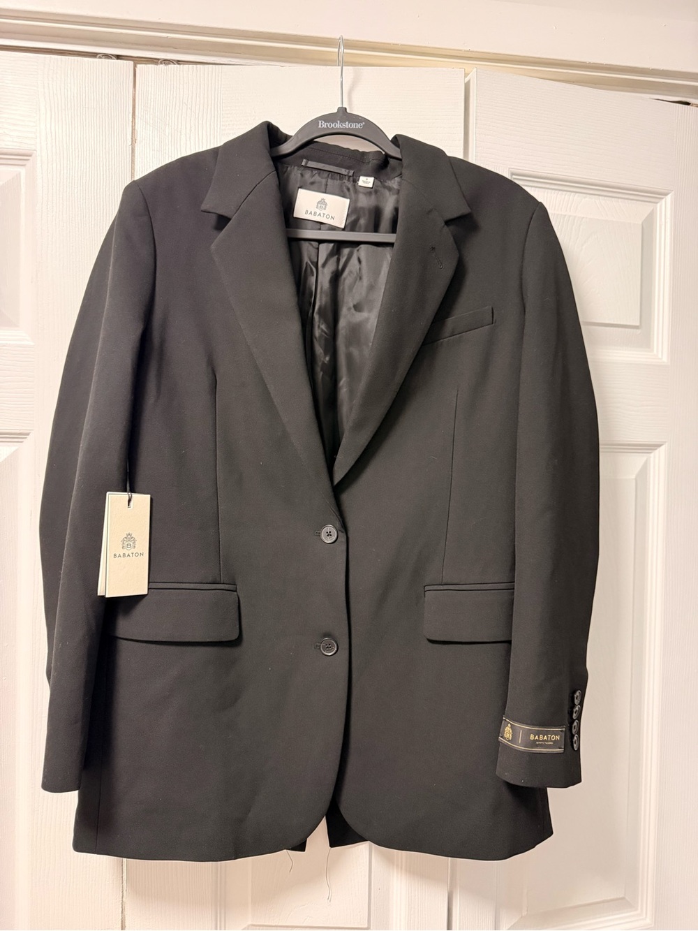 Babaton Black Structured Blazer with Button Cuff